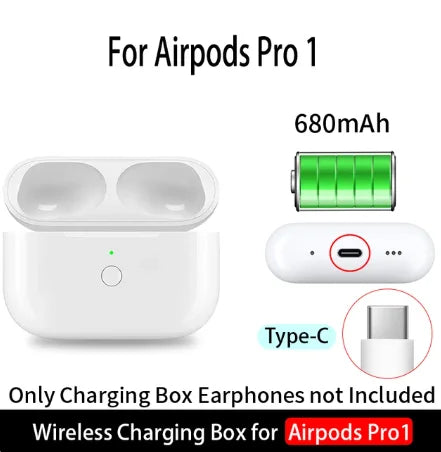 Replacement For AirPod Pro1 2 Charging Case  with AirPods 4st&2nd Generation Wireless Charging box Bluetooth Pairing For Apple 3