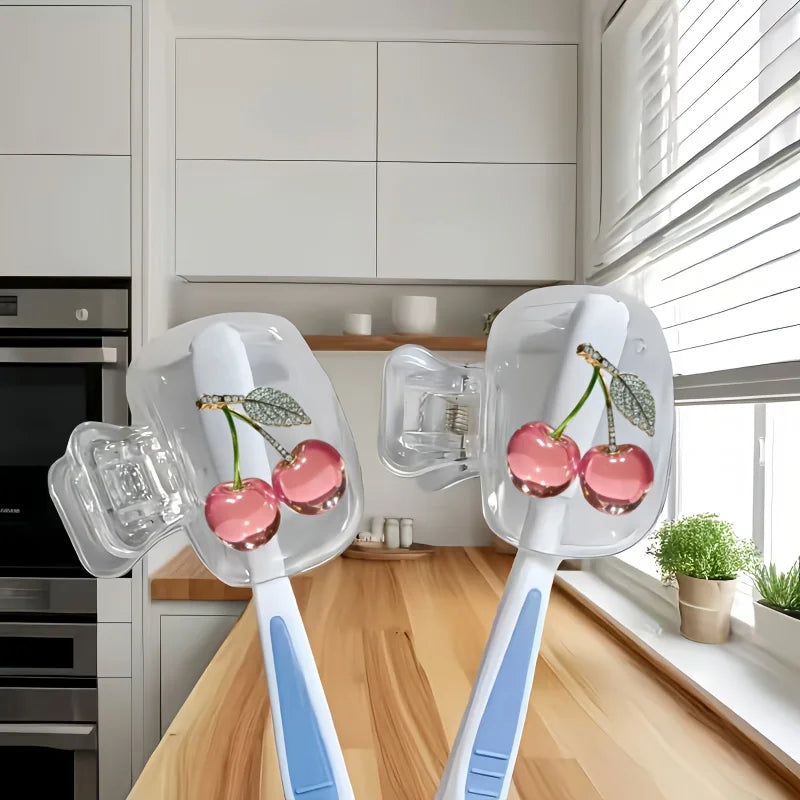2pcs Pink Cherry Toothbrush Holder Clips Household Portable Travel Essential Toothbrush Protective Cap Storage Box Perfect Gift