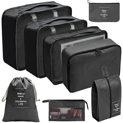 8Pcs/Set Travel Organizer Storage Bags Suitcase Packing Cubes Cases Travel accessories Wardrobe Luggage Clothes Shoe Pouch