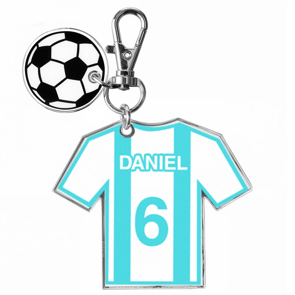 Custom Football Jersey Keychain Personalized Name Number 8 Colors Available Soccer Fan Gift