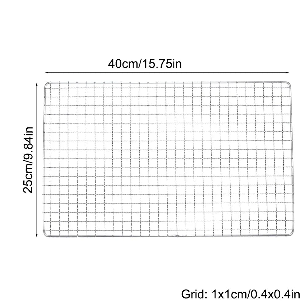 New Stainless Steel Grill Rack Grids Reusable Rectangular BBQ Roasting Rack Nonstick Baking Cooling Rack Outdoor Barbeque Oven