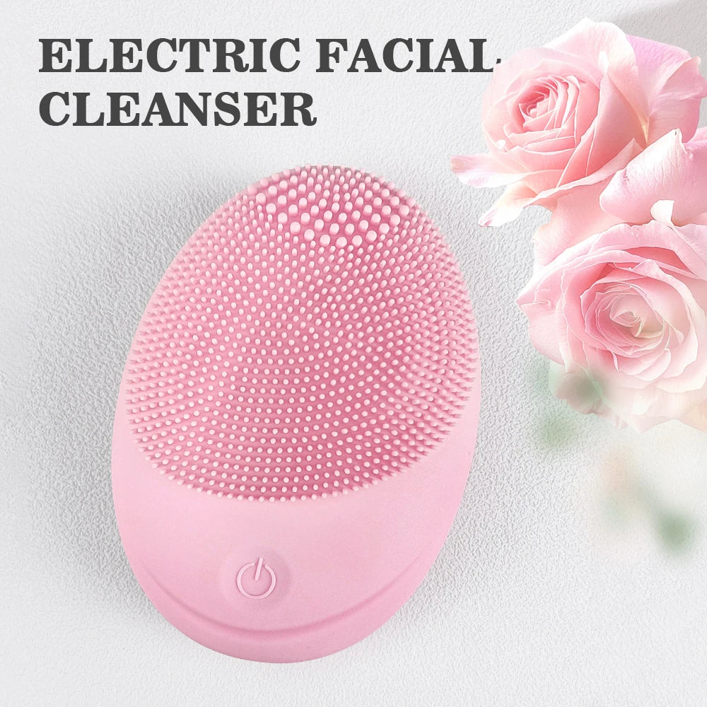 Electric Soft Silicone Cleansing Brush, Sonic Vibration for Deep Cleaning, Gentle Exfoliation