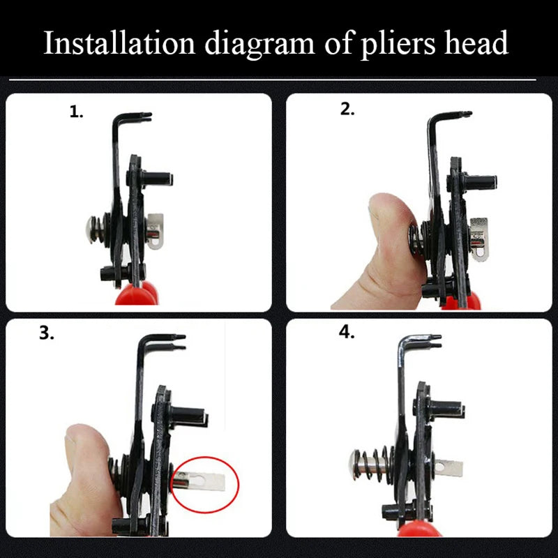 4-In-1 Circlip Pliers Set Snap Ring Pliers Multi Crimp Removable Plier Head Retaining Circlip Pliers Hand Tools Multifunctional