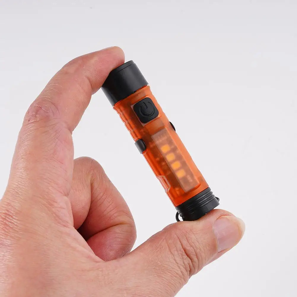Pocket Mini Flashlight Outdoor LED Key Clip Cap Torch Long Endurance USB Rechargeable Emergency For Hiking Camping Trail