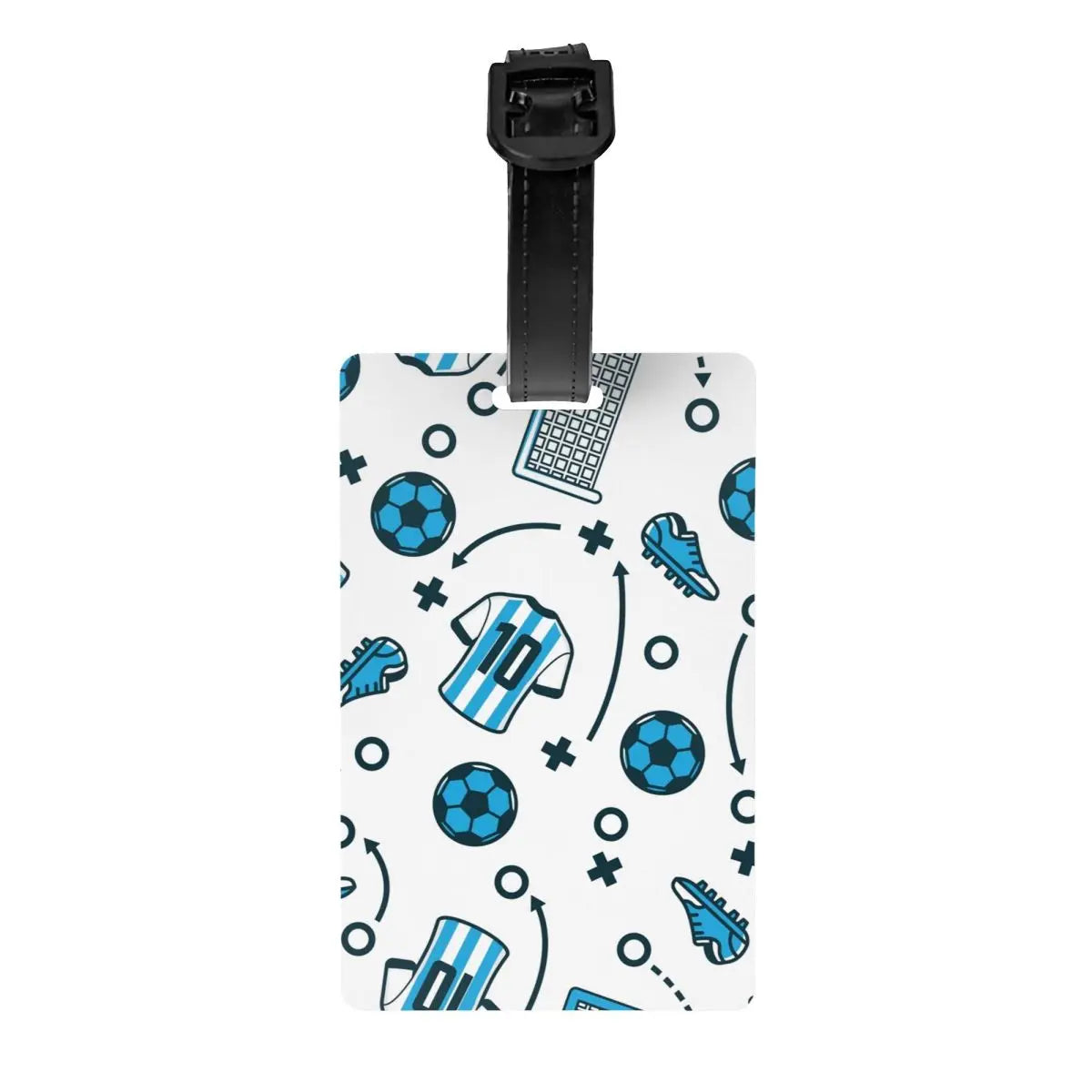 Custom Cool Soccerly Footbally Print Luggage Tag With Name Card Privacy Cover ID Label for Travel Bag Suitcase