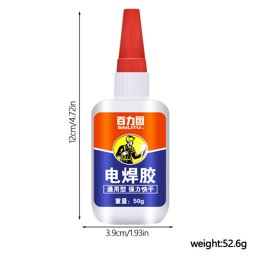 1pc Super Glue Instant Quick Dry Cyanoacrylate Strong Adhesive for Leather Rubber Metal Office Supplies Fast Bonding Glue
