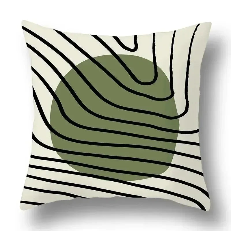 Simple Green Car Ornaments Double-sided Printed pillow cover Short plush Suitable living rooms bedrooms sofa throw cushion cover