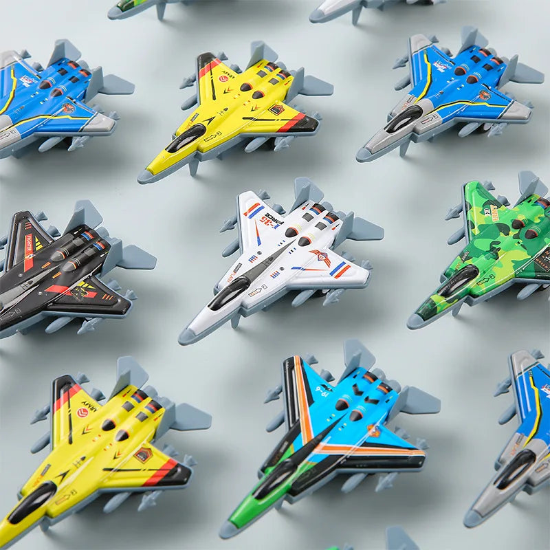 3PCS Airplane Model Fidget Toy Mini Plastic Airplane Model Pull-Back Sliding Crash-Resistant Airplane Toy Birthday Party Favor
