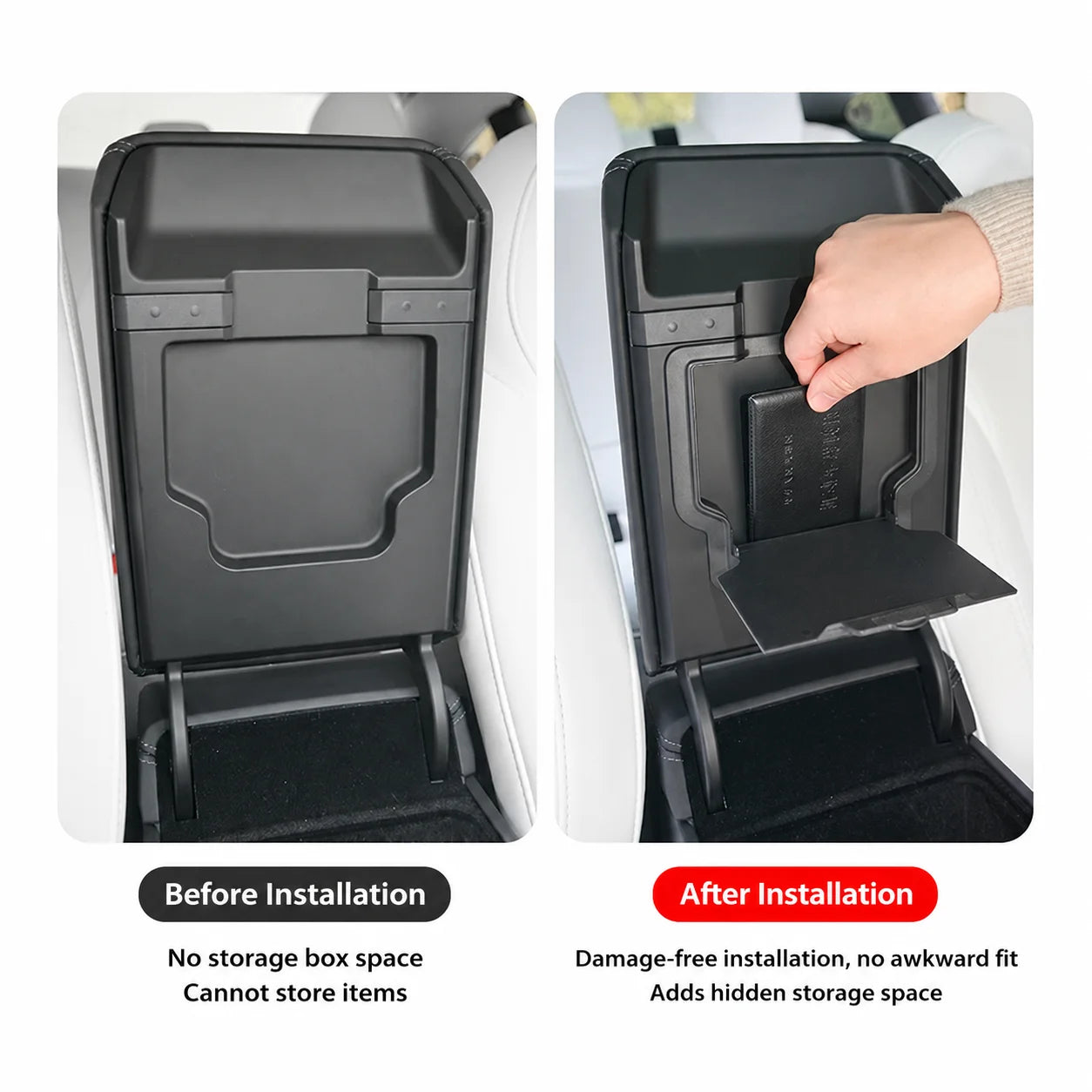 For Tesla Model YL Y Juniper Launch Model 3 Highland Armrest Hidden Magnetic Storage Box Car Interior Organizers Case