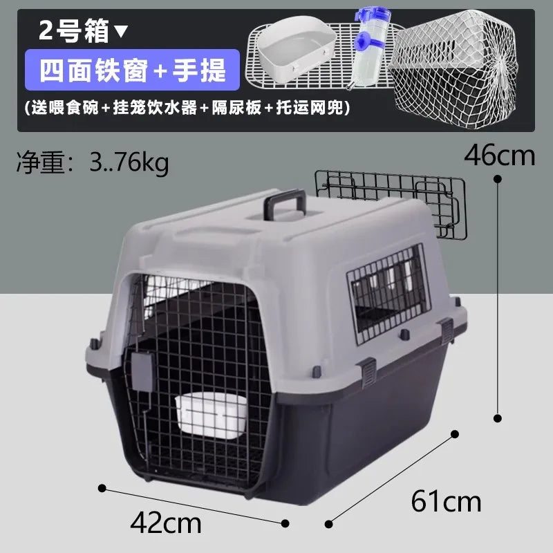 ‌Large Dog Crate for Air Travel - Pet Carrier with Wheels, Foldable Kennel for Golden Retriever, Airline Approved Portable Cage