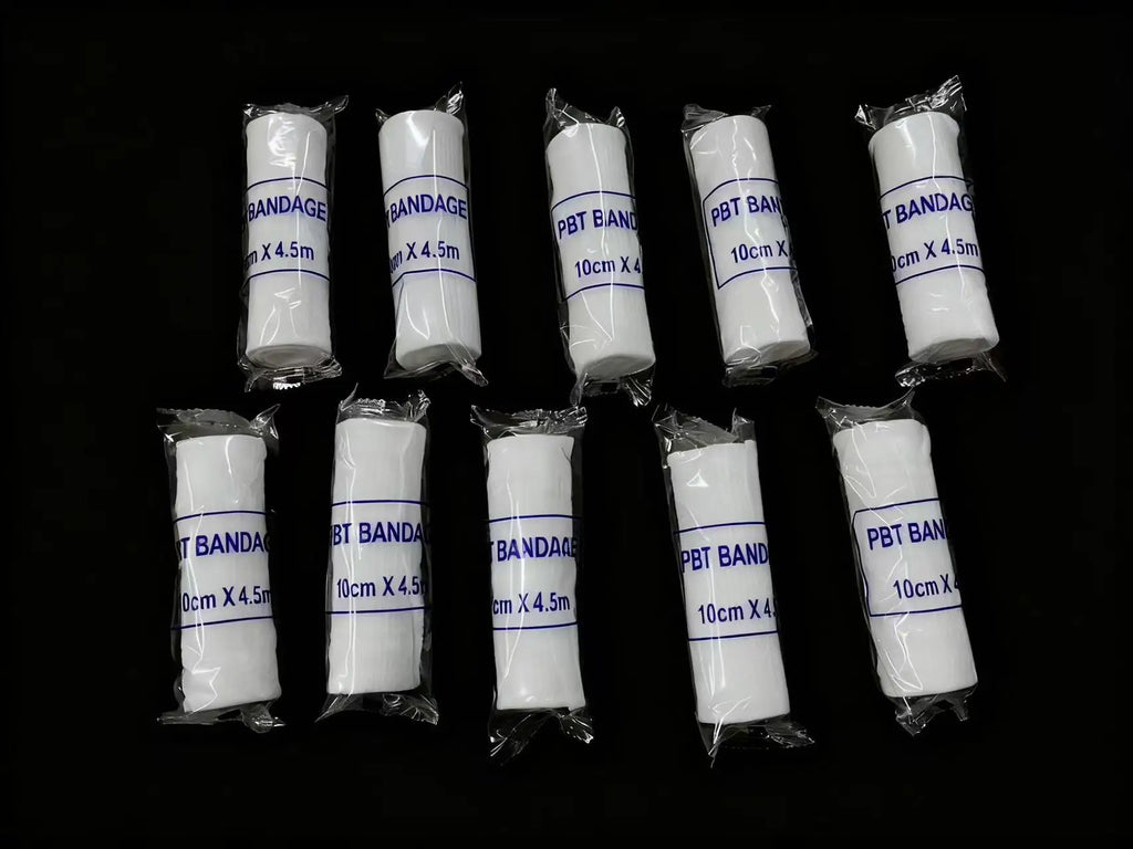 10pcs Elastic Bandages Cotton Core First Aid Absorbent Pads for Wound Dressing PBT Medical Emergency Safety Protection Kit
