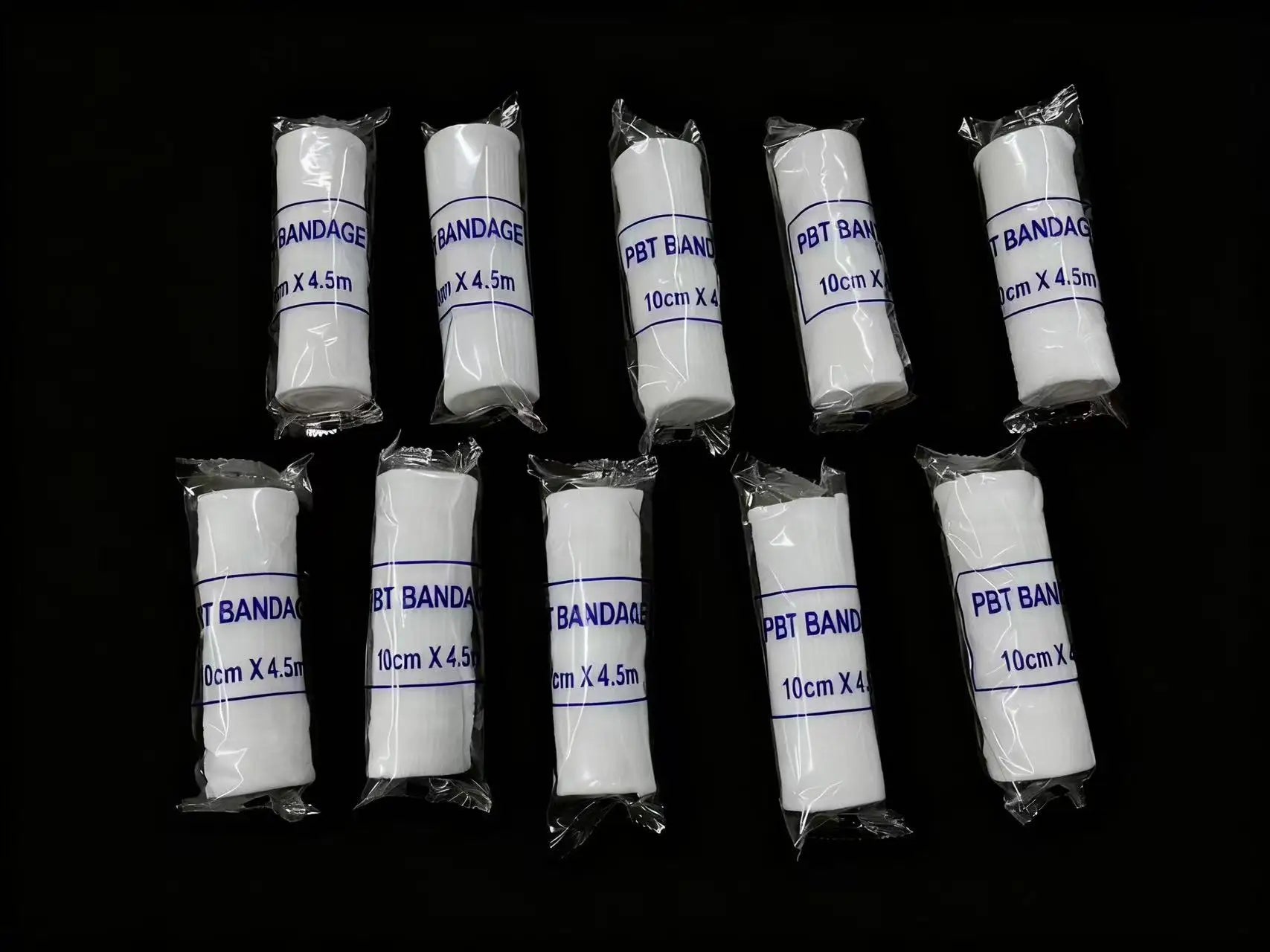 10pcs Elastic Bandages Cotton Core First Aid Absorbent Pads for Wound Dressing PBT Medical Emergency Safety Protection Kit