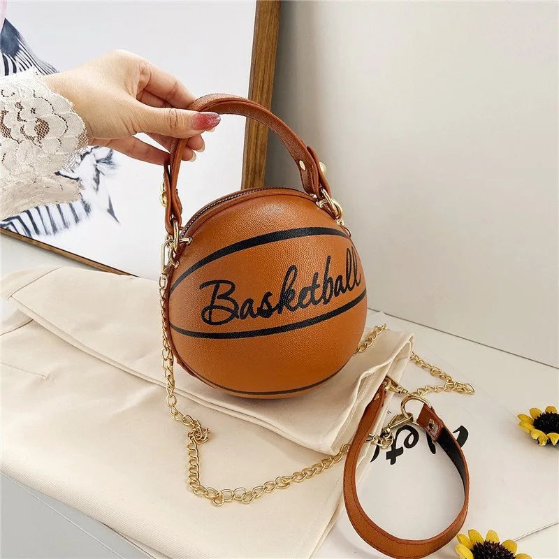 Women's INS Super Hot Personalized Basketball Bag Versatile One Shoulder Crossbody Bag Korean Edition Round Bag Fast Shipment
