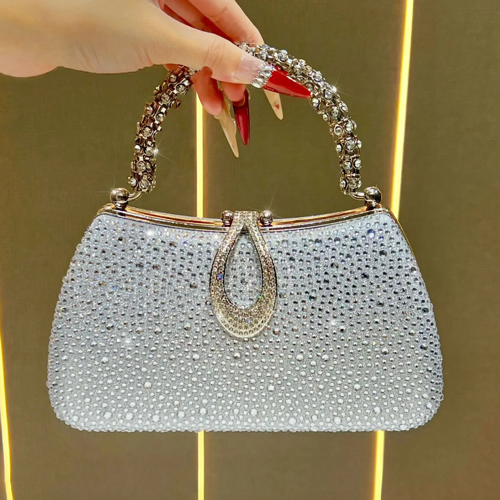 New fashion high sense light luxury dinner handbag chain messenger bag bag evening dress diamond hand bag
