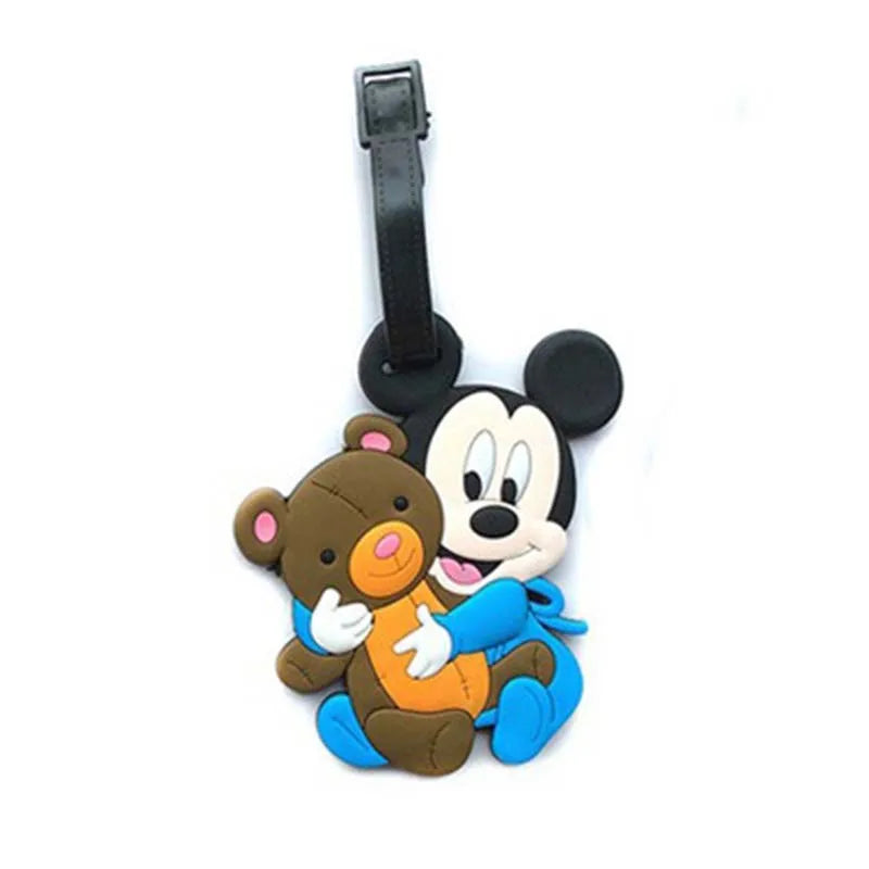 Classic Mickey Mouse Travel Accessories Luggage Tag Silica Gel Suitcase ID Addres Holder Baggage Boarding Tag Portable Label