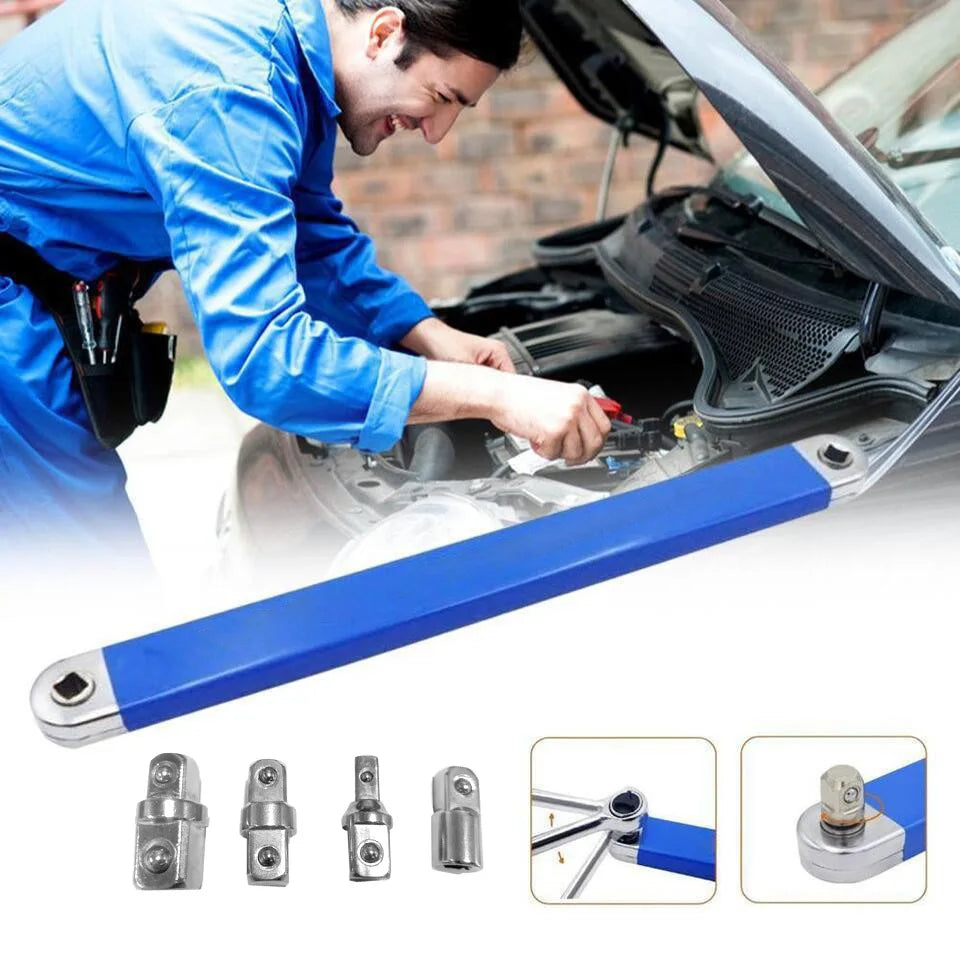 Compact Offset Extension Wrench Dual Purpose Adapter Chrome Vanadium Steel Hand Tool for Impact Socket Ratchet Car Repair