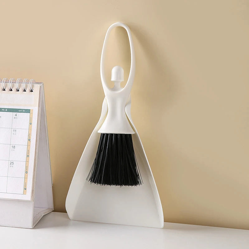 NEW 1PC Mini Handy Desktop Keyboard Sweep Dustpan Cleaning Brush Corner Broom Pan Set With Handle Household Cleaning Tool