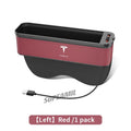 Car USB Charging Multifunction Crevice Storage Box Seat Gap Box For Tesla Cybertruck Roadster Model 3 Model Y Model S Model X