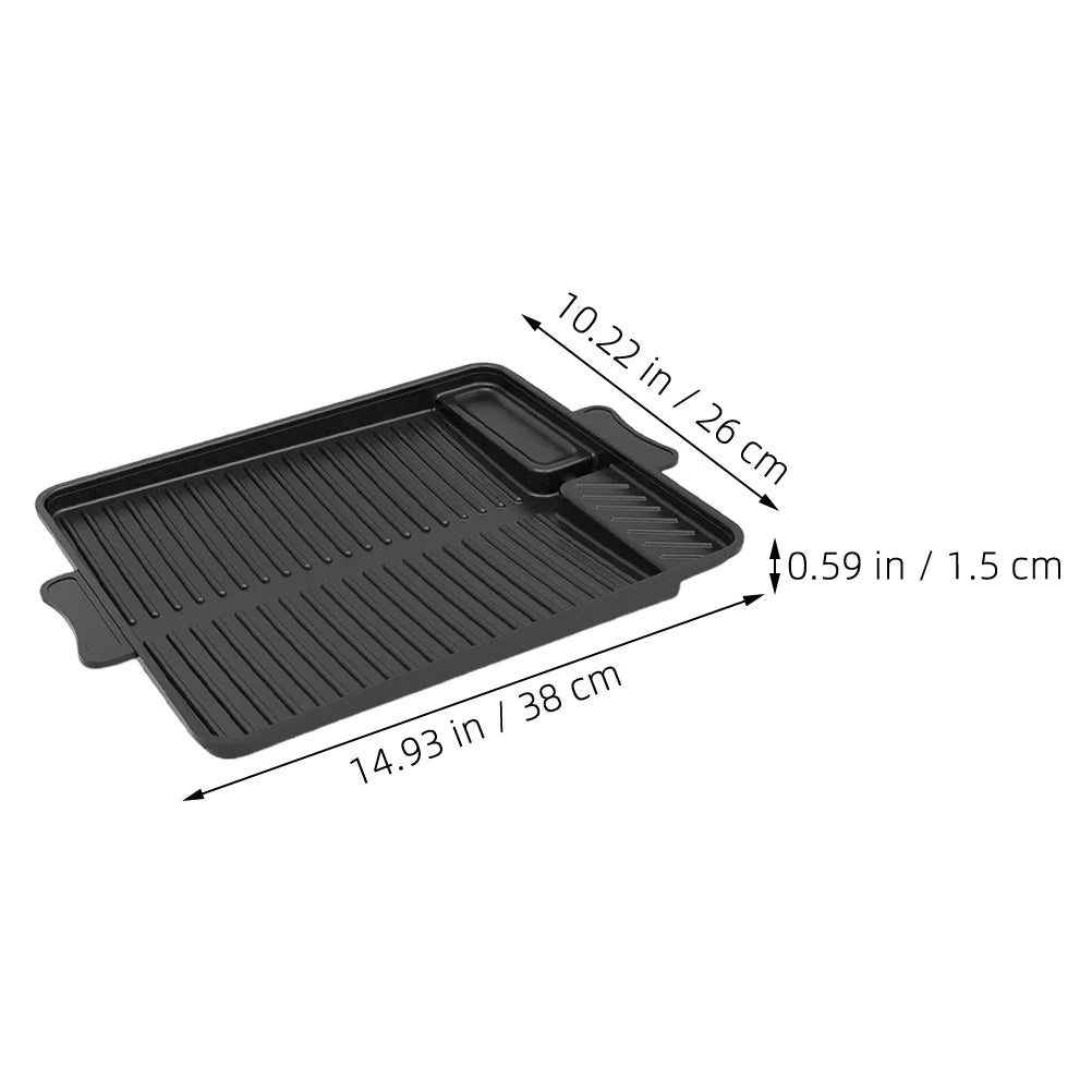 Korean Bbq Pan Large Rectangular Maifan Stone Nonstick Grill Plate Indoor Outdoor Stove Top Camping Barbecue Oil Spill Baking