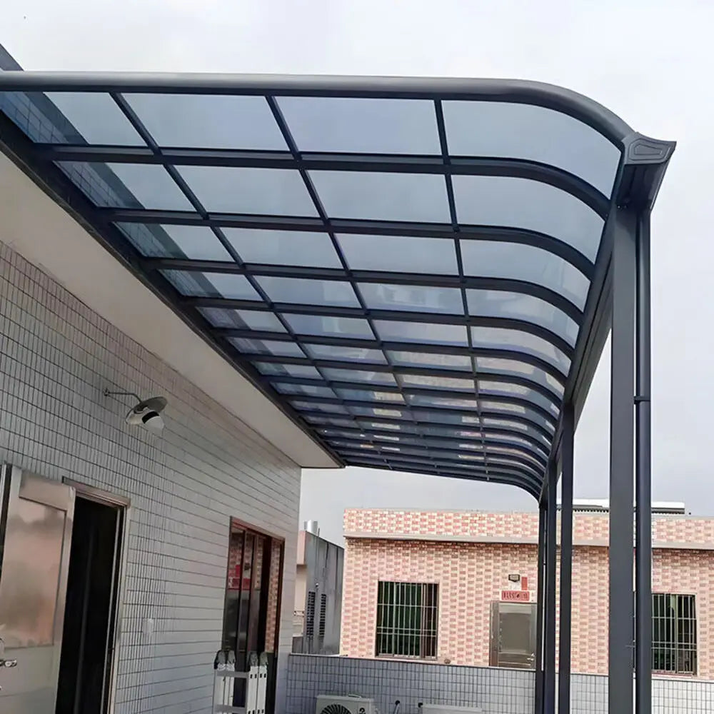Clear Polycarbonate Awning Door Window Canopy Rain Cover Sunshade UV Protection Outdoor Entrance Porch Shelter Modern