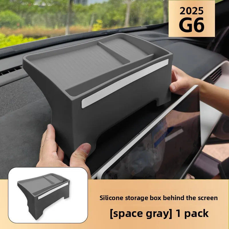 Car Screen Rear Storage Box Silicone Storage Box Auto Supplies Modification Car Accessories for Xpeng Xiaopeng G6 2025