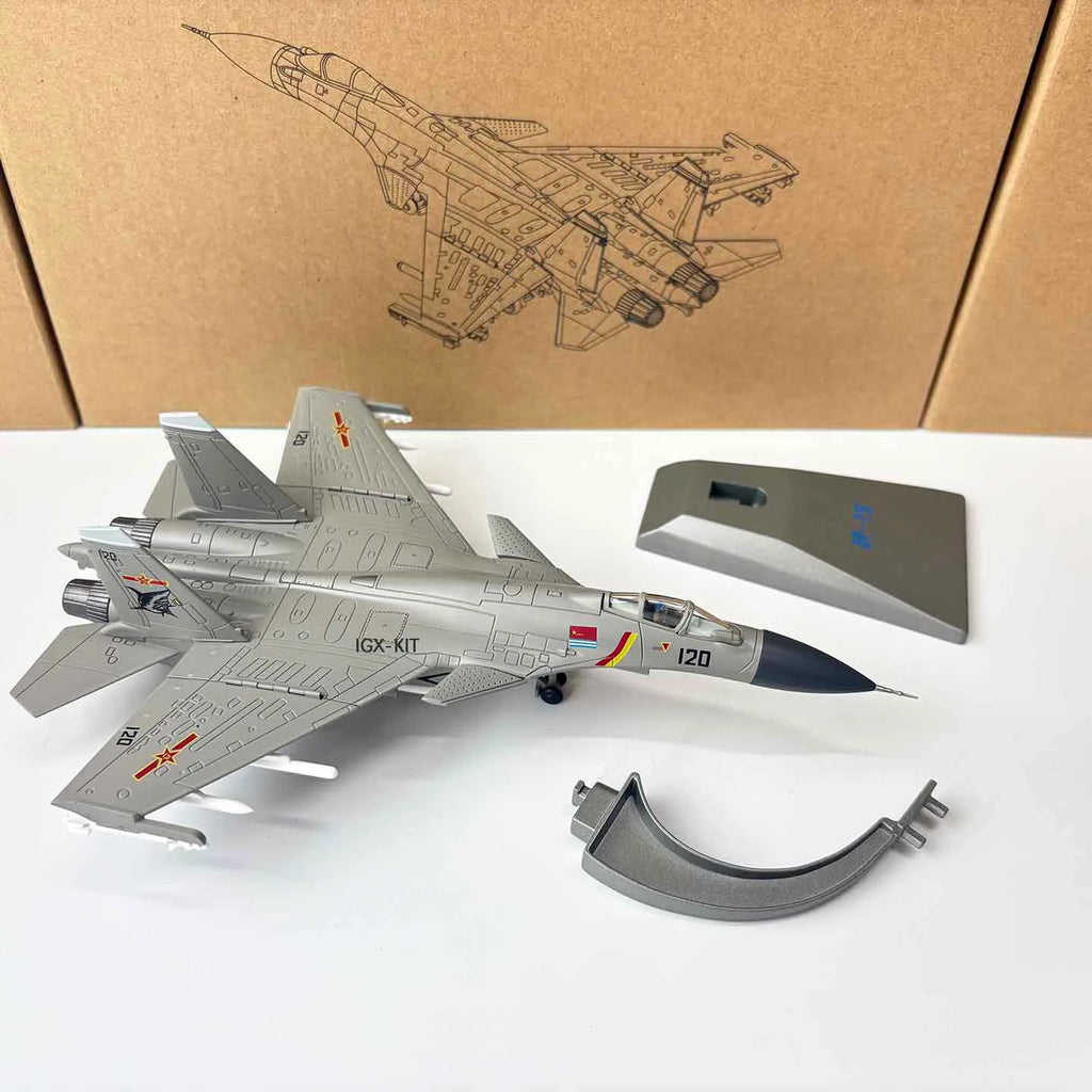 1: 100 Scale J-15 Shipborne Fighter J15 Alloy Finished Aircraft Simulation Diecast Model Static Decoration Collection Gift