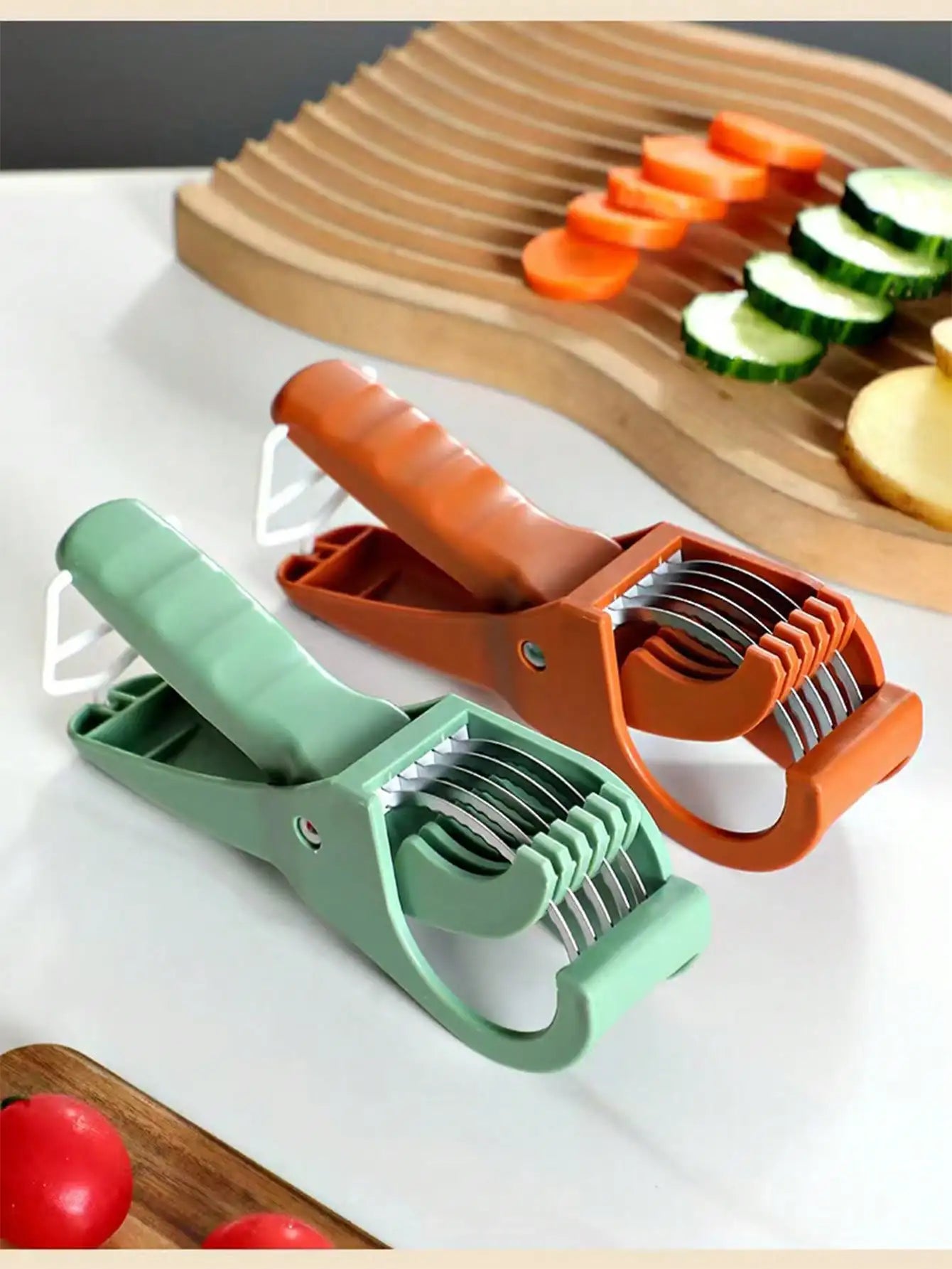 Stainless Steel Vegetable Fruit Manual Slicer - Multi-Functional Kitchen Manual Tool, Suitable For Cucumber, Banana, Onion And Salad, Chili, Fast And Even Manual Slicer, Dishwasher