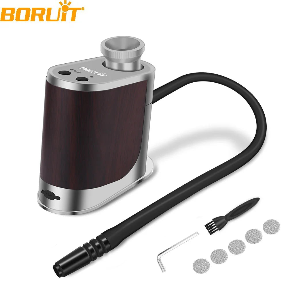 BORUiT BQ500 New Portable Food Cold Smoke Generator USB Rechargeable Molecular Cuisine Smoking Gun Meat Burn Cooking for BBQ