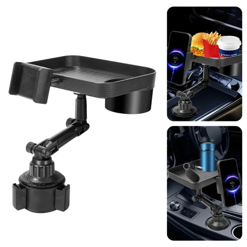 Car Rotatable Food Trays Eating Parked Desk Laptop CupHolder