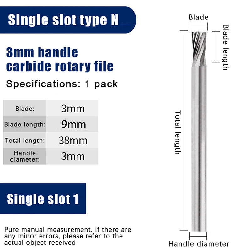 Tungsten Carbide Rotary File Hard Alloy Rotary Bur Drill Bit 3mm Shank Engraving Cutter Grinding Head For Metal And Plastic