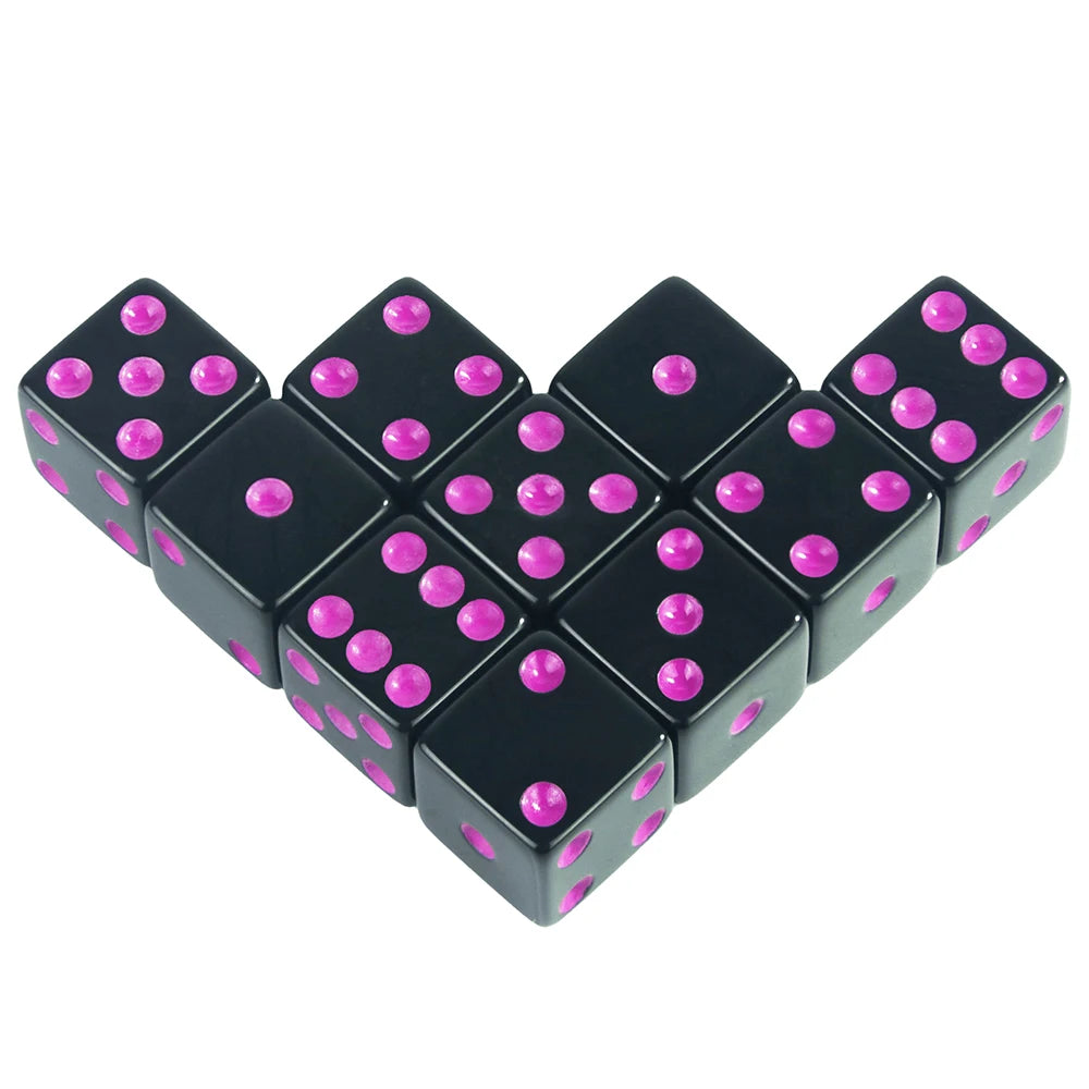6 Sided Square Corner Dice 16mm D6 with Standard Dots Game Dice for Board Games, Casino Games & Tabletop RPG or Teaching Math