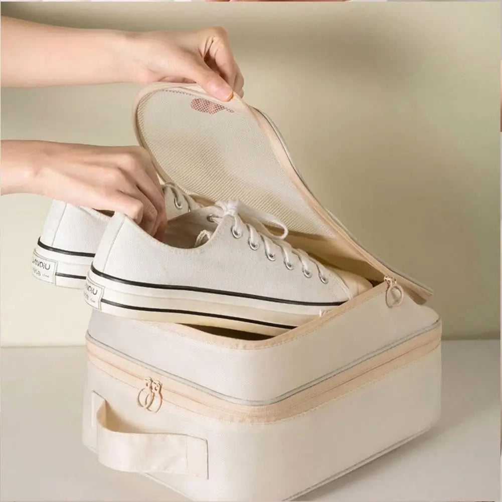 Multifunction 3 Layers Shoes Storage Bag New Portable Travel Shoes Organizer Box Zipper Shoe Sorting Pouch Travel Accessories