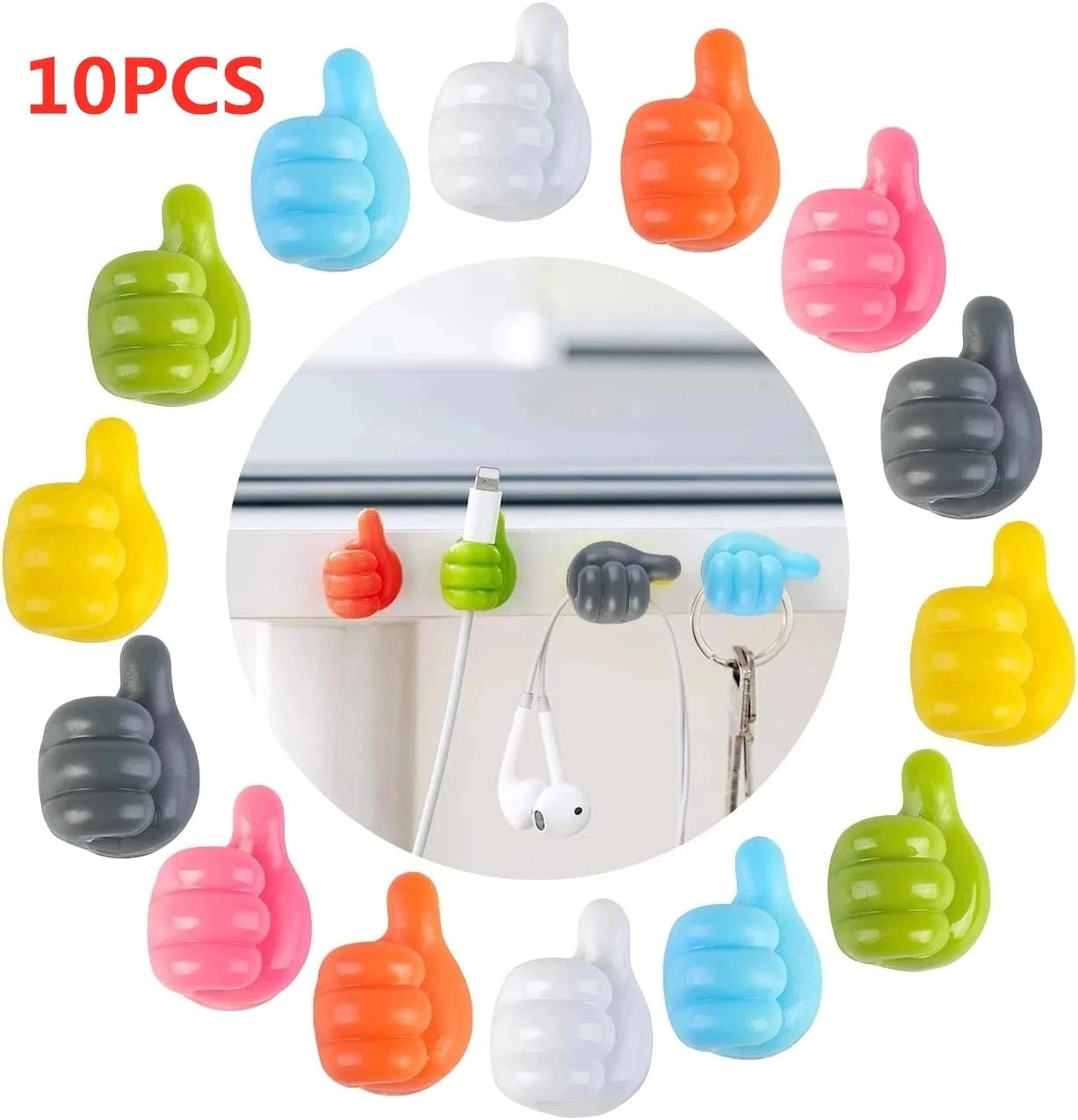 Hand-shaped Rubber Holder Glasses Cable Power Cord Charging Line Self Adhesive Mini Hook Car Storag Organizer Gadget Decorations