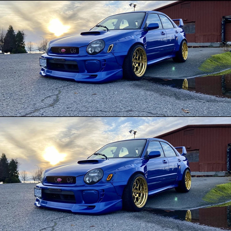 For Subaru Impreza RS TS WRX 2002 2003 Switchback Amber LED Front Side Marker Turn Signal Lights w/ White DRL Driving lights 12V