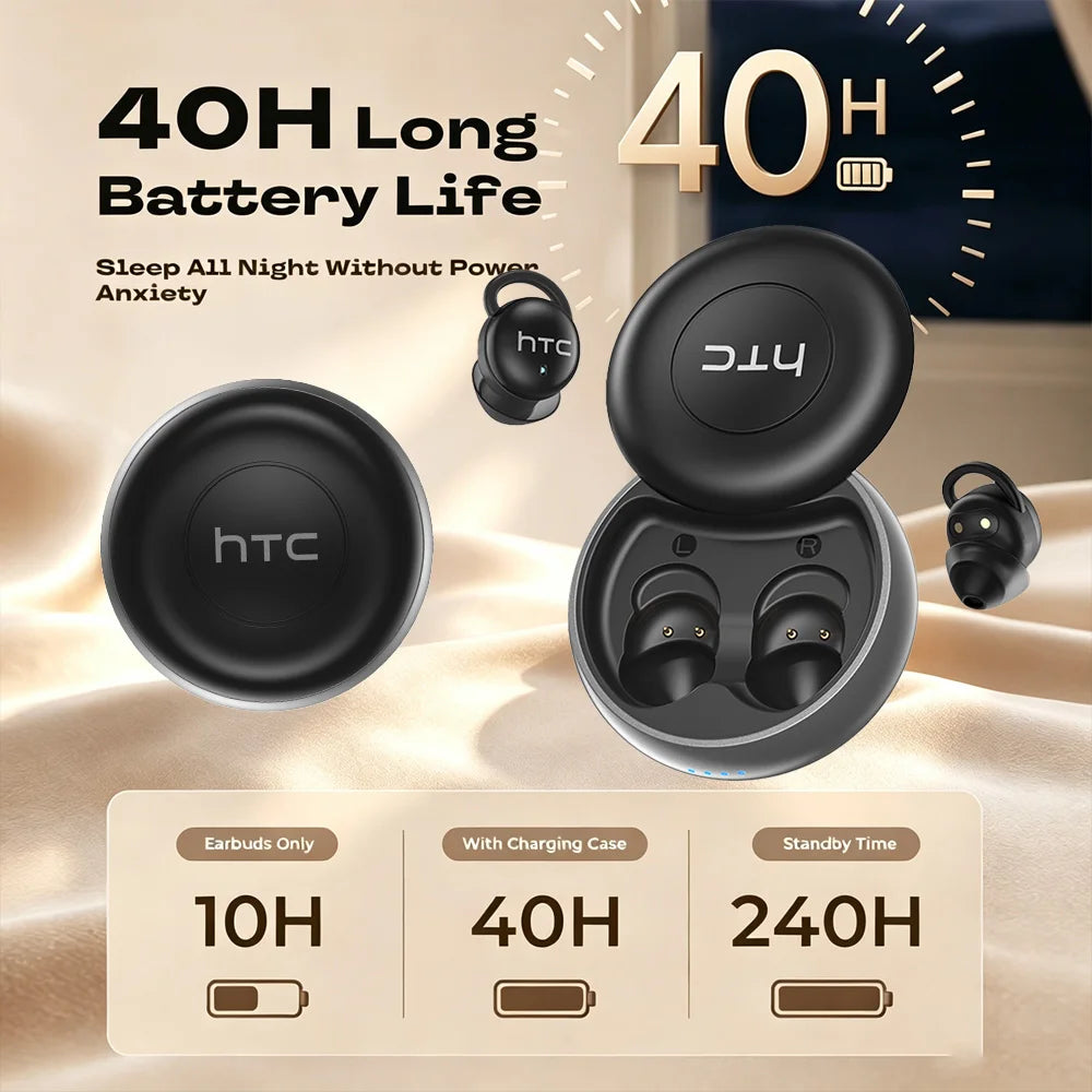 HTC NE91 Sleep Aid Headphones Bluetooth Wireless Earbuds for Sleeping Noise Reduction Earphones Relieve insomnia Fit SideSleeper