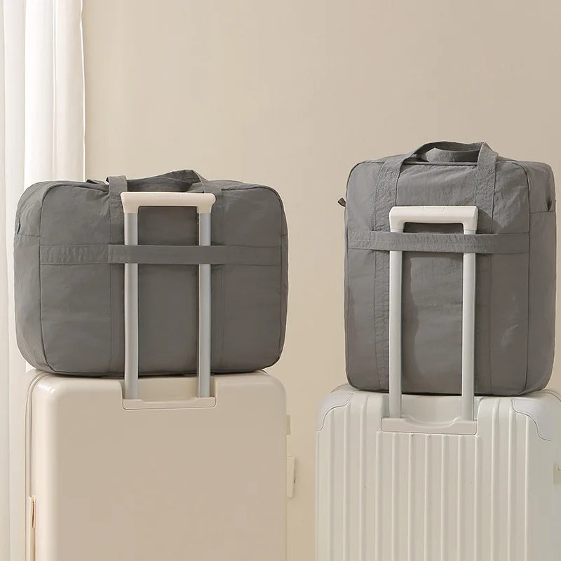 Foldable Travel Bag with Trolley Sleeve,Portable Clothes Organizer Storage Pouch Large Capacity Maternity Bag Luggage Organizer