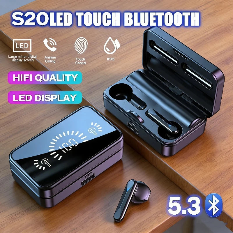 TWS Earphones Bluetooth Wireless Earphones High-Fidelity Stereo Sports Gaming Waterproof Bluetooth Earphones