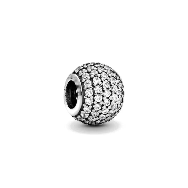 New Fashion 925 Sterling Silver Flower Cherry Round Beads Charms Pendant Fit Original Bracelet DIY Jewelry For Woman Gift