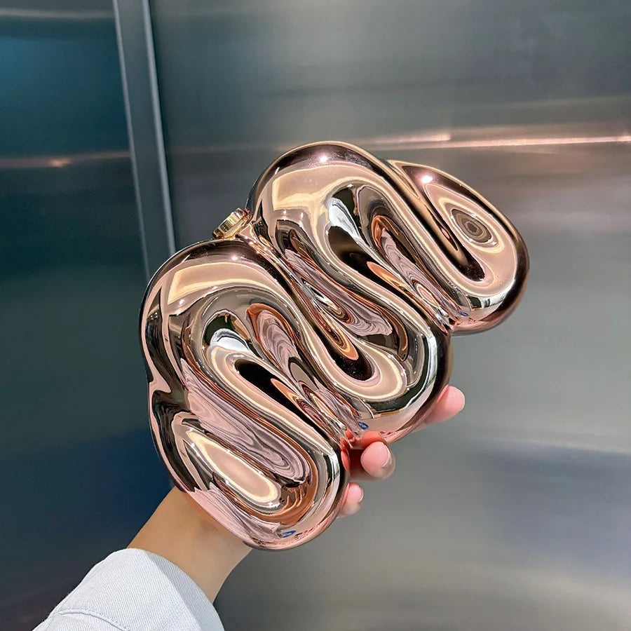 Personalized design acrylic bag, special-shaped bag, metallic glossy clutch bag