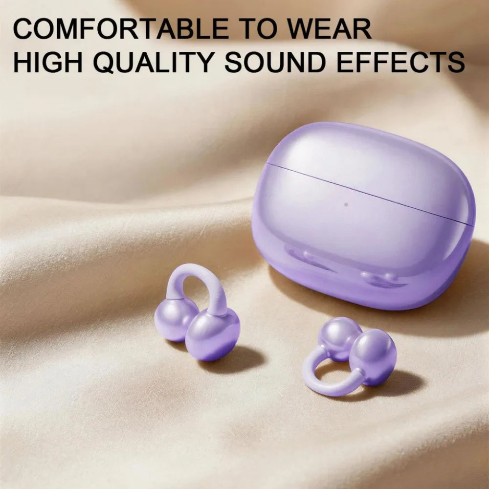 1 or 2 PCS Ear Clip Headphones Wireless Bluetooth Stereo Headset On For Android iOS Smart iPhone Xiaomi Mi Universal Headset