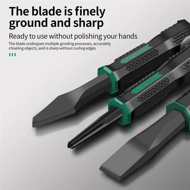 Chrome Vanadium Steel Carving Chisel Stone Flat Chisel With Hand Guard Construction Cement Masonry Concrete Engraving Cut Tool