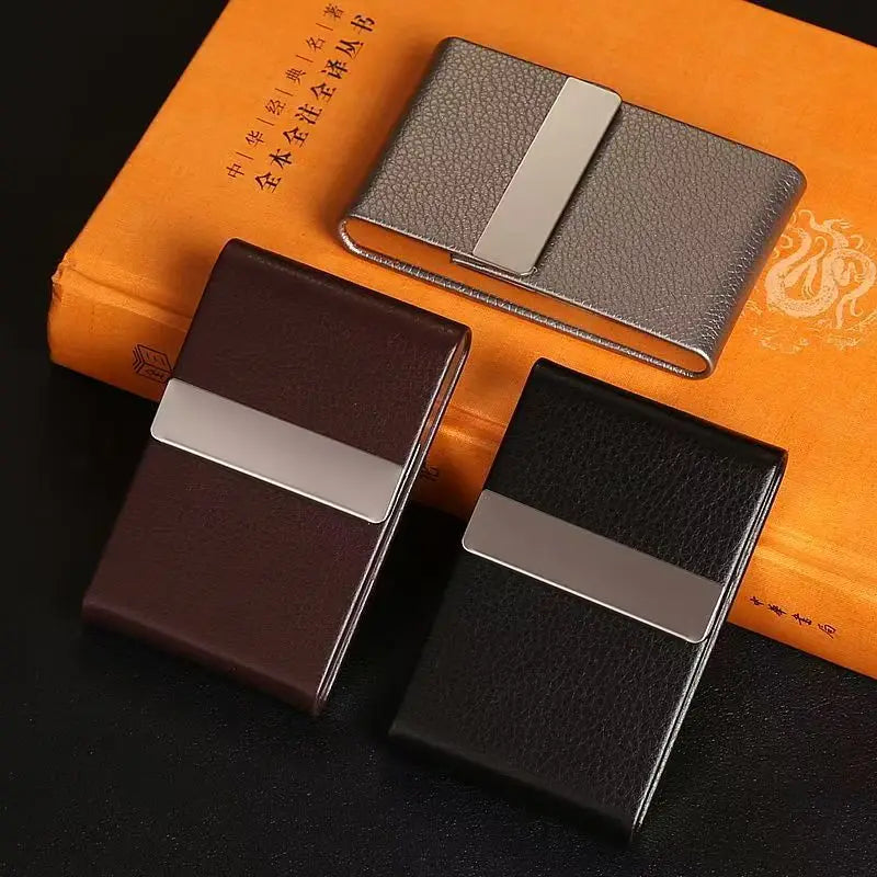 Slim Metal Cigarette Case for 7 King cigarettes Size | veneer LeatherWrap&stainless SteellFlip Top & Portable Premium Gift Box