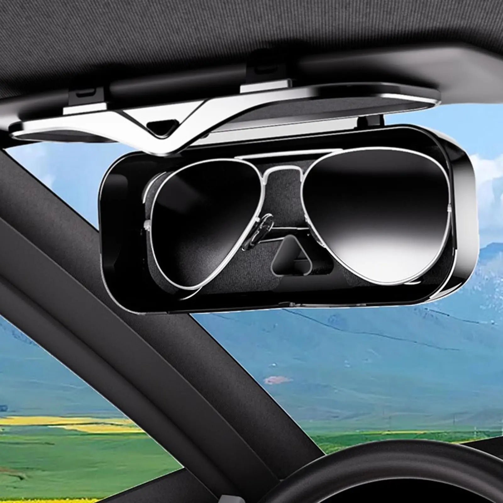 1PC Car Glasses Box Portable Car Glasses Frame Car Driving Glasses Frame Glasses Box Sunshade Glasses Auto Interior Accessories
