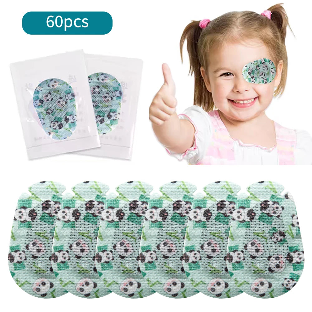 20/60Pcs Breathable Amblyopia Eye Patch Band Aid Cartoon Kids Disposable Medical Sterile Eye Pad Adhesive Bandages First Aid Kit