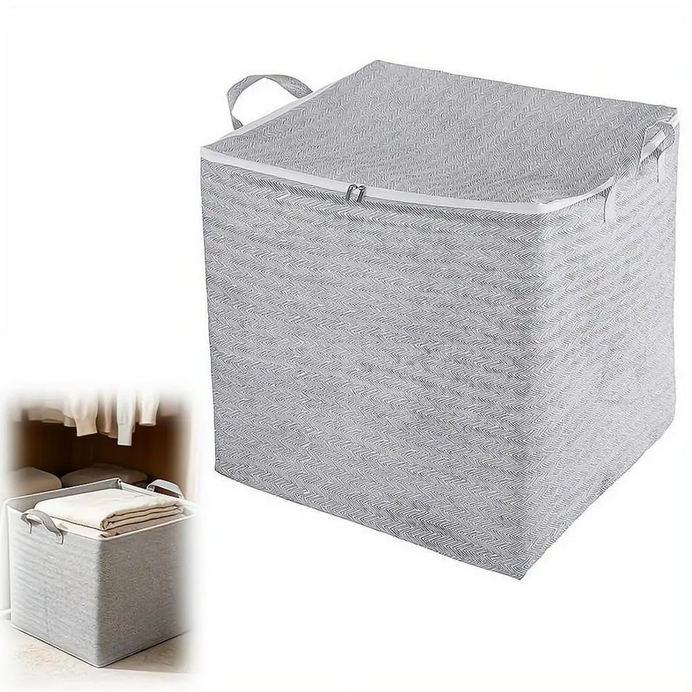 Non-woven Quilt Storage Bag with Lids Zipper Large Capacity Dust-proof Bag Organize Foldable Clothes Quilt Bins Container