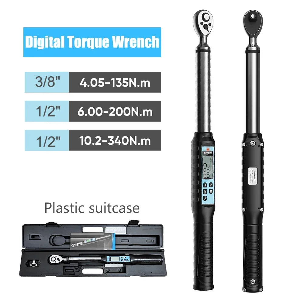 1/2" 3/8" Digital Torque Wrench Professional Torque Adjustable Wrench Data Save Bike Car Bicycle Repair Torque Tool Key