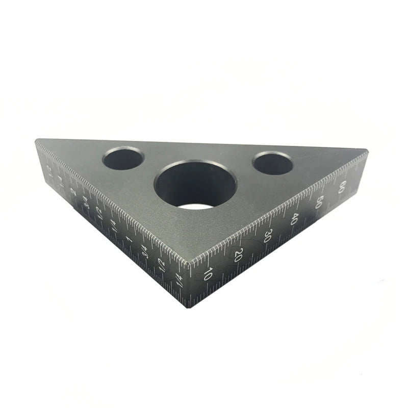 45 Degree Aluminum Alloy Angle Ruler Inch Metric Triangle Ruler Carpenter's Workshop Woodworking Square Multifunction Tool
