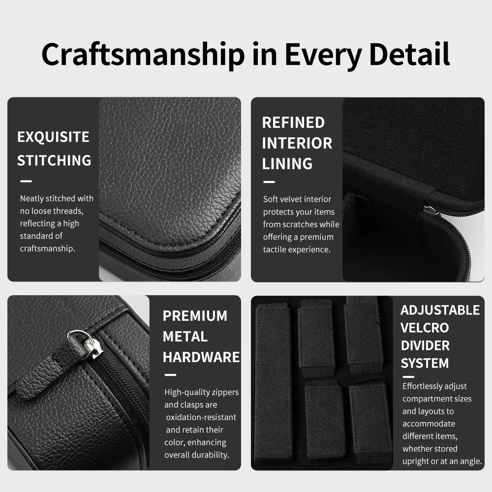CVJ FlexCore Adjustable PU Organizer Earphones Case 185mm*165mm*73mm Large Earphones case