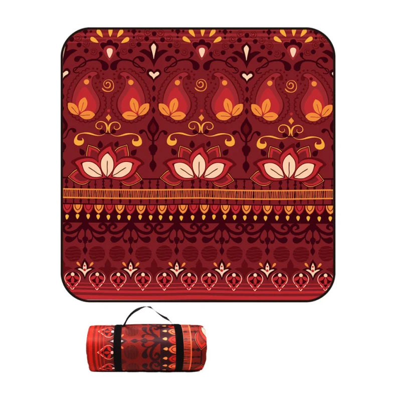 Outdoor Picnic Blanket Waterproof Extra Large Camping Mat Thickness 4mm 3-Layers Beach Blanket Rolling Up Packaging Park Blanket