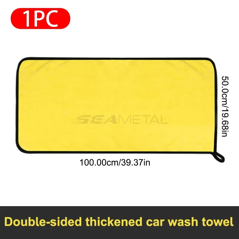 SEAMETAL Microfiber Towel 100x50CM Super Absorbent Car Cleaning Detailing Cloth Auto Care Drying Towels for Car Wash Accessories